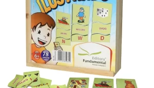 Jogo Educativo Alfabeto Ilustrado Em Madeira - Fundamental