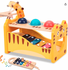 Xilofone, Jogue Bolas e Toque Piano em um Único Produto, Com 3 bolinhas e Acessórios Pure