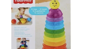 Fisher-Price Brinquedo para Bebês Potinhos Empilhar & Rolar para crianças a partir de 6 meses